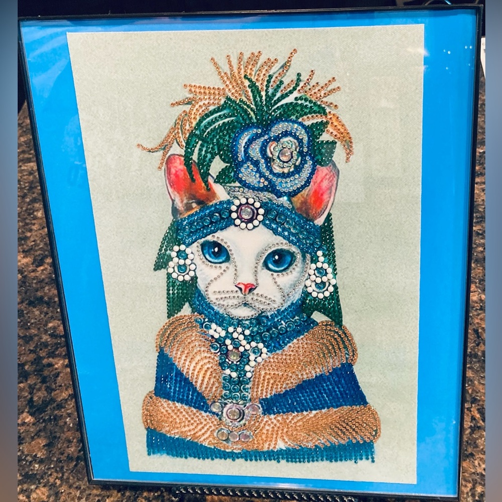 Finished Crystal Rhinestone Cat Goddess Diamond Painting